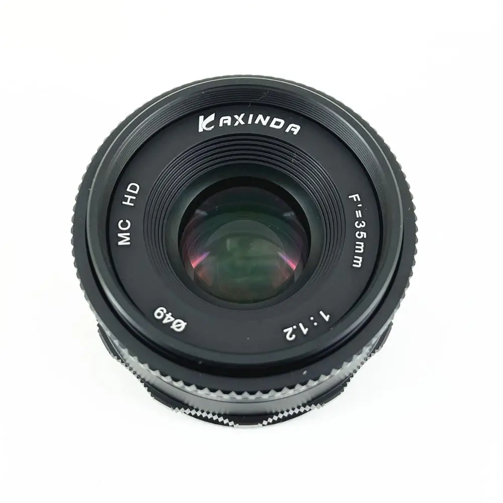 Kaxinda 35mm f/1.2 Vadovo Premjero Fuji X MFT EF-M E Mount Objektyvas Sony Fujifilm 