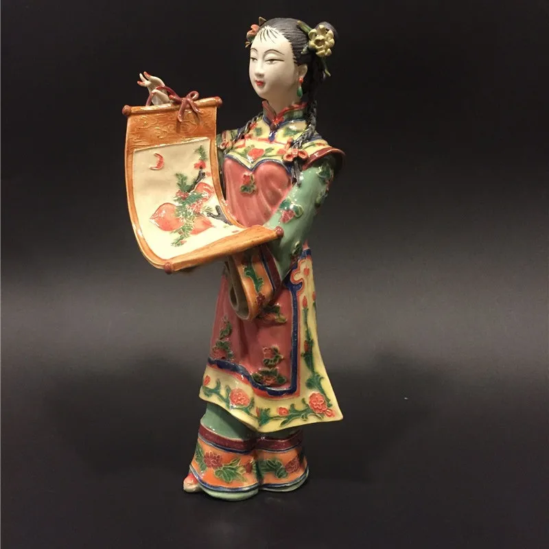 Kinų Stiliaus Mielas Panele Pobūdžio Statula Klasikinio Gražių Moterų Statulėlės, Keramikos Amatai Namų Puošybai Surinkimo R3964