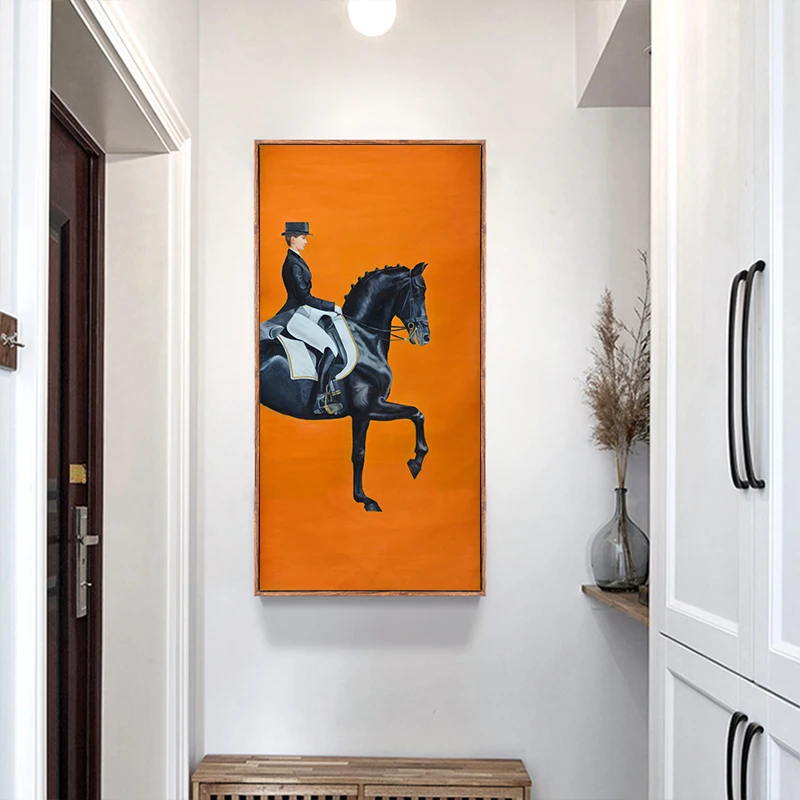 Klasikinis Modernus Orange Žirgų lenktynių Drobė Spausdinti Tapyba, Plakatas Kietas Sienos Menas Sienos Nuotraukas, Prieangis Kambario Apdaila
