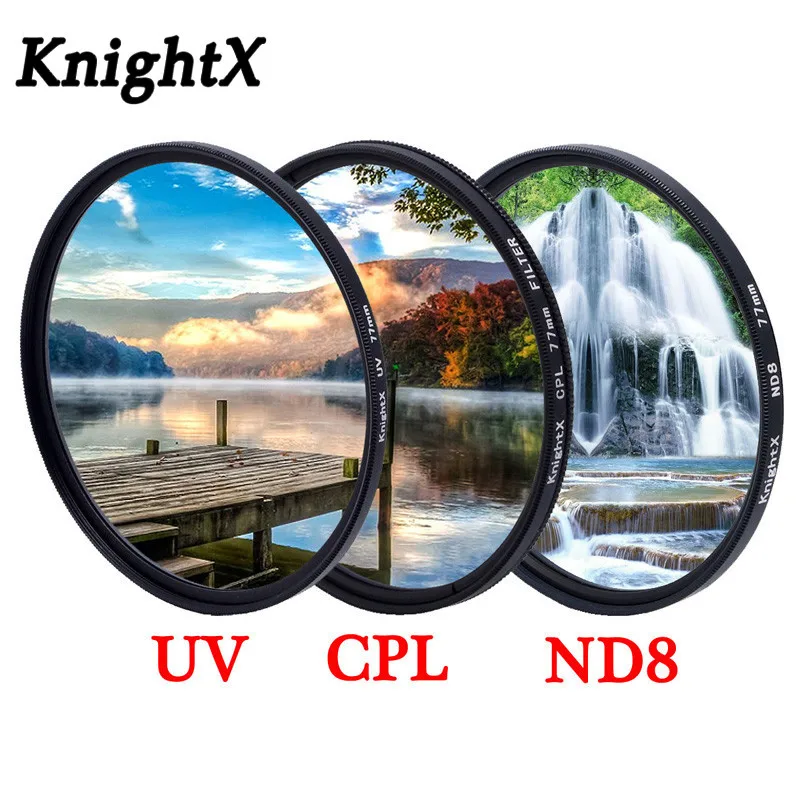 KnightX UV CPL-OJI Žvaigždė kintamasis Objektyvo Filtras canon nikon foto 24-105 d5300 18-200 49mm 52mm 55mm 58mm 62mm 67mm 72mm 77mm