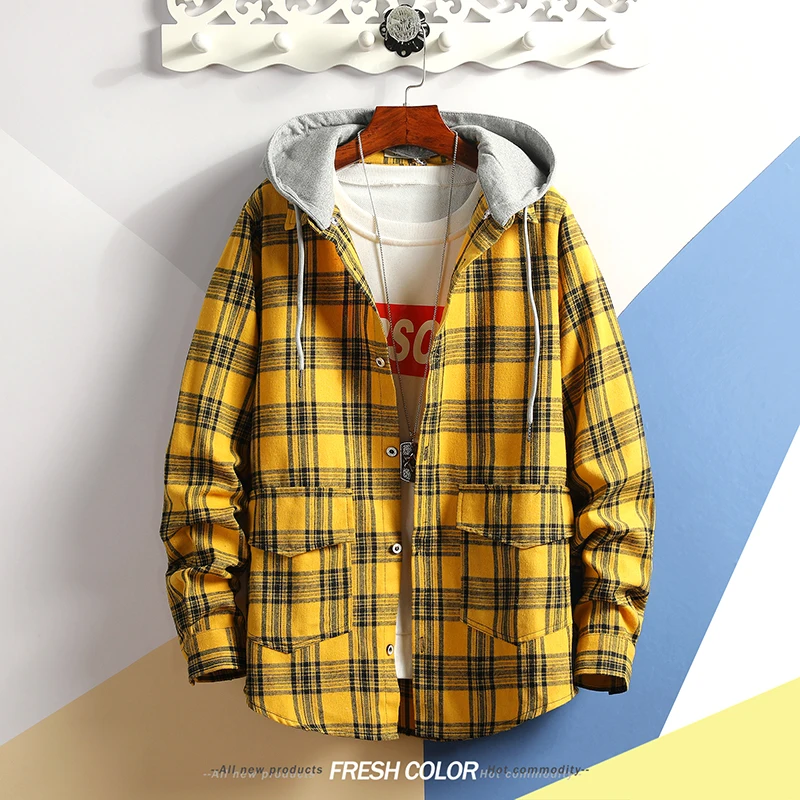 Korėjos Stiliaus Atsitiktinis Megztinis 2020 M. Pavasarį, Rudenį, ROCK, PUNK Hoodie Pledas Palaidinukė Vyrų Vilnos Hip-Hop Drabužių Streetwear