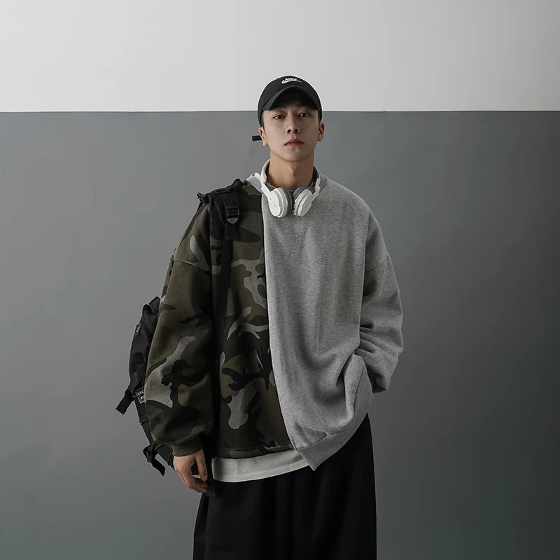 Korėjos Versija Kratinys Kamufliažas Derliaus Naujas Vyrų Marškinėlius Punk Stiliaus Trumpa Hip-Hop 2021 Karšto Drabužius Harajuku Rudenį Streetwear