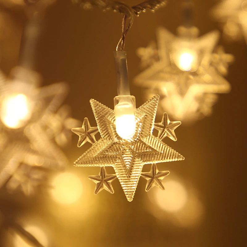 LED Žvaigždė Kalėdų Šviesos Eilutę Šmėžavimas Girliandas Baterija Kalėdų Lempos Atostogų Šalis Vestuvių Dekoratyvinis Pasakų Žibintai