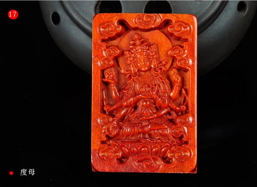 LETSFUN Fine Jewelry Budizmas Indonezijos Kraujo Dragon Medienos Kwan-Yin GuanYin Avalokitešvara Pakabukas Nemokamas Pristatymas