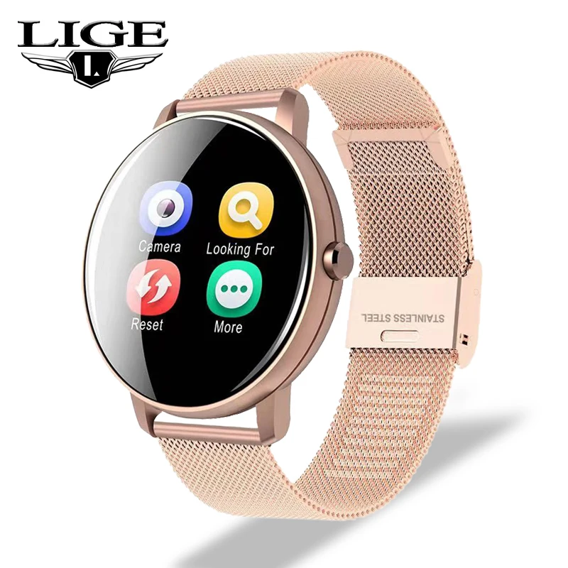 LIGE Naujas Pilnas Touch Screen Smart Watch Moterų, Vyrų Širdies ritmas, Kraujo Spaudimas skambučių Informaciją Priminti Vandeniui Sporto SmartWatch