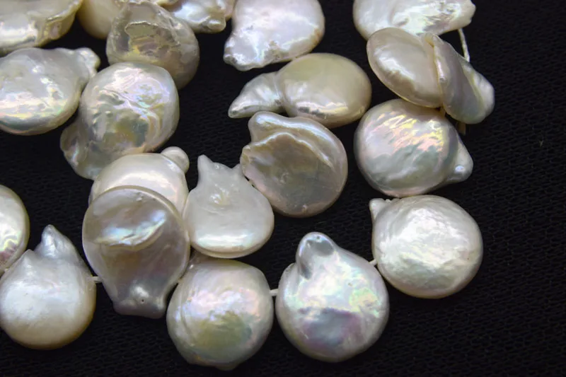 Laisvas karoliukai baltas lašas 15-20mm gėlavandenių perlų 14