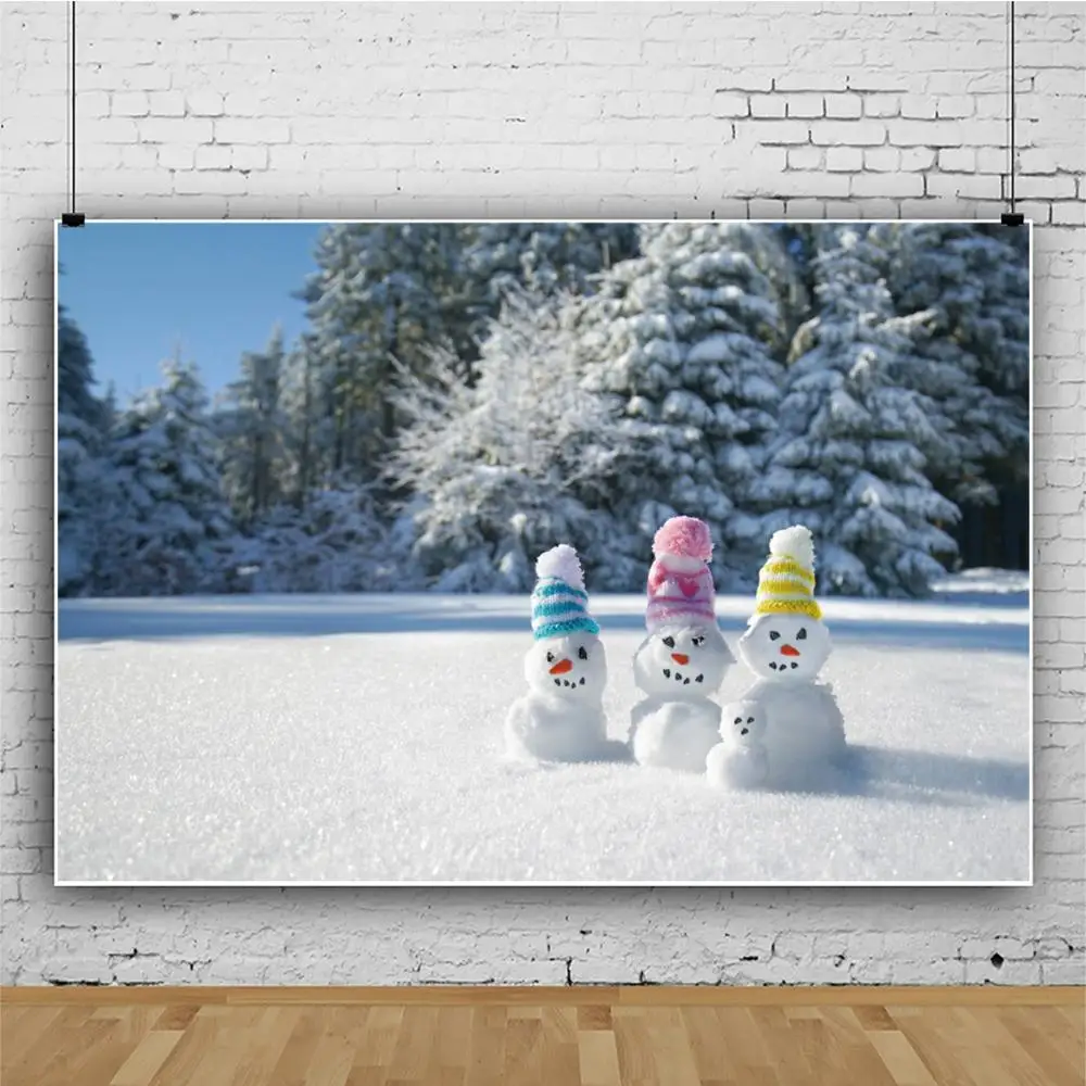 Leacco Žiemos Kalėdų Nuotraukų Backdrops Sniego Vaizdingas Miško Medžių Sniego Baby Vaikų Šalis Fotografijos Fone Fotostudija