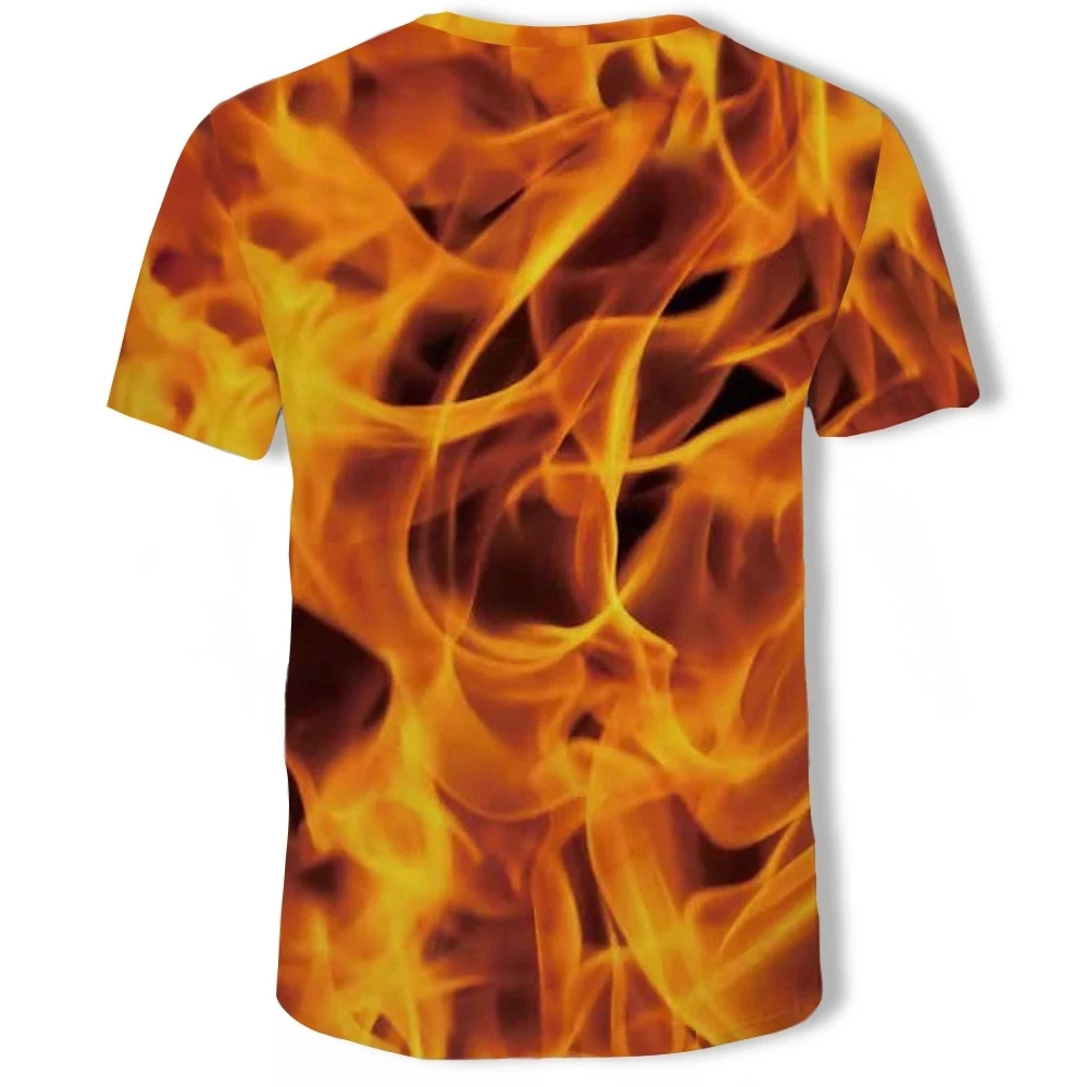 Liepsnos mados vasaros 3D spausdinimo vyriški trumparankoviai marškinėliai hip-hop ' o modelis gatvės drabužių prarasti atsitiktinis apvalios kaklo marškinėliai vyrams