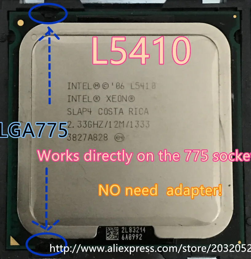 Lntel Xeon L5410 2.33 GHz/12M/1333Mhz/CPU lygi LGA775 Core 2 Quad CPU Q8200,veikia LGA775 mainboard nereikia adapterio