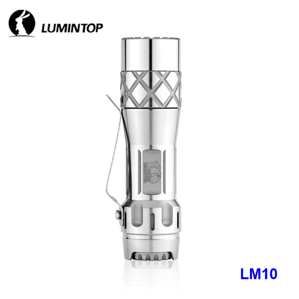 Lumintop LM10 10-ojo Jubiliejaus Titano Lydinio EDC Žibintuvėlis 2800 Liumenų 18650 Cree Nichia Luminus LED Kempingas Fakelas Žibintų