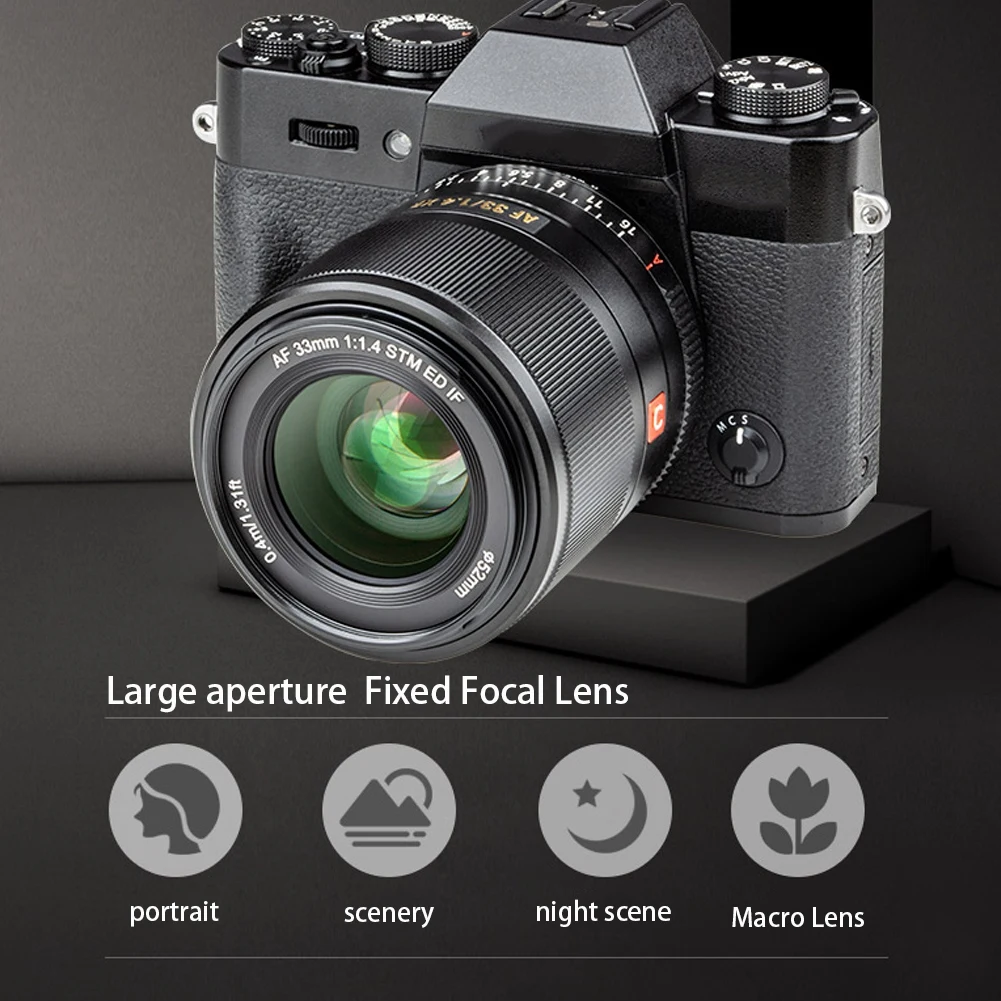 Lęšiai VILTROX 33mm F1.4 Automatinio Fokusavimo Pagrindinis Fiksuoto Židinio Objektyvo Komplektas su Objektyvo Gaubtas, skirtas Fujifilm X-mount Fotoaparatas objektyvo Židinio Objektyvas