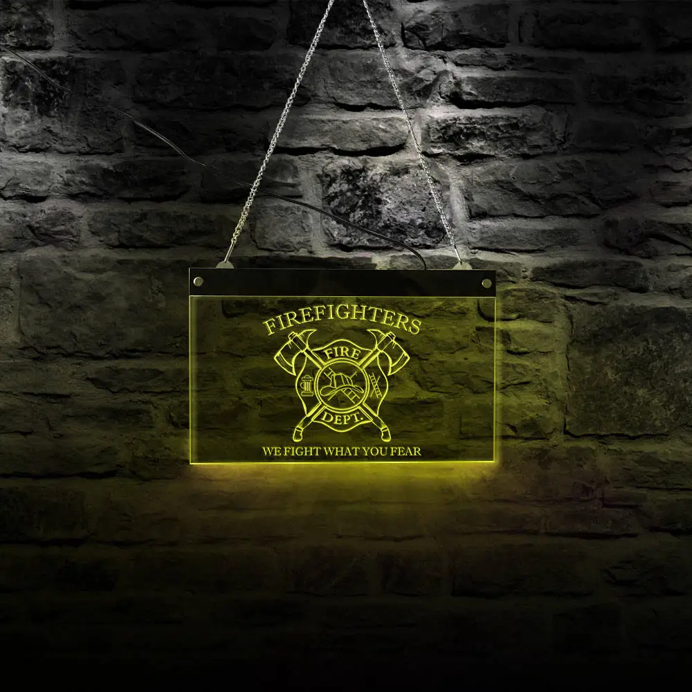 MES KOVOTI su tai, KĄ JŪS BAIMĖS Priešgaisrinės Gelbėjimo Stotis Sienos Meno Dekoro LED Neonas Pasirašyti Ugniagesiai Gaisro Departamentas.Logotipą Valdybos Ugniagesių Dovana