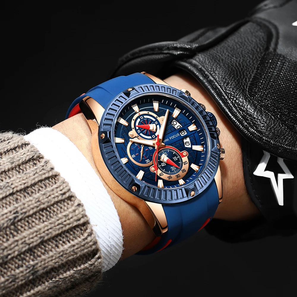 MINI DĖMESIO Mens Watches Mada Sporto Watch Top Brand Prabangos Prekės ženklo Vyrai Vandeniui Kvarco Relogio Masculino Silikono Dirželis Reloj