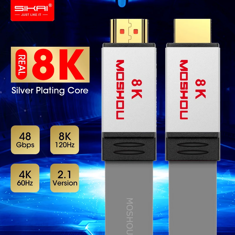 MOSHOU HDMI Kabeliai 2.1 stiprintuvo UHD 8K 60 hz Dinaminis HDR 4:4:4 4K 120Hz 48Gps HDCP2.2 su ARC Garso ir Vaizdo 1M 1,5 M 2M 5M 10M, 15M