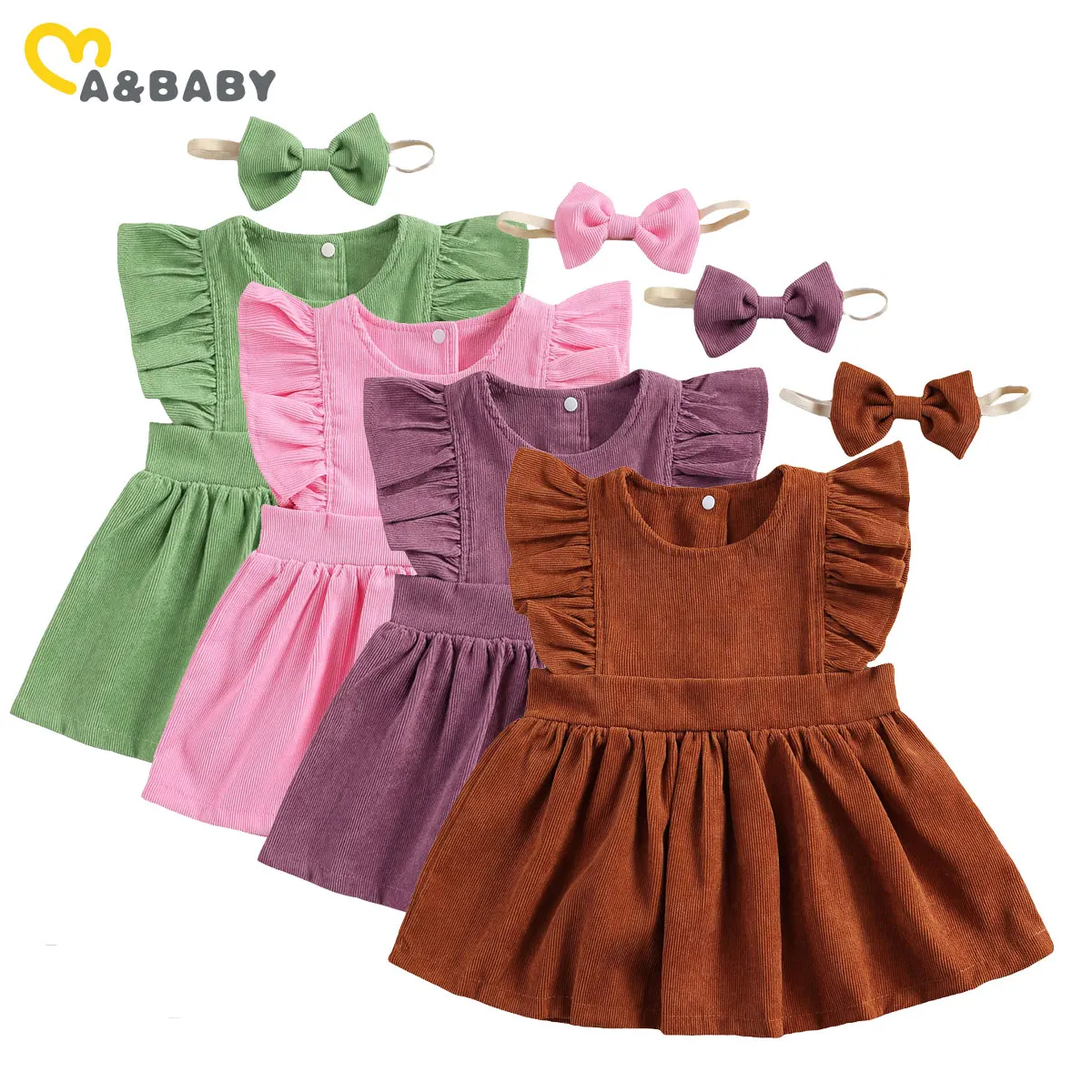 Ma&Baby 1-6Y Vasaros Derliaus Bamblys Vaikas Vaikui Baby Girl Dress Raukiniai Velvetas linijos, Suknelės Mergaičių Kostiumai