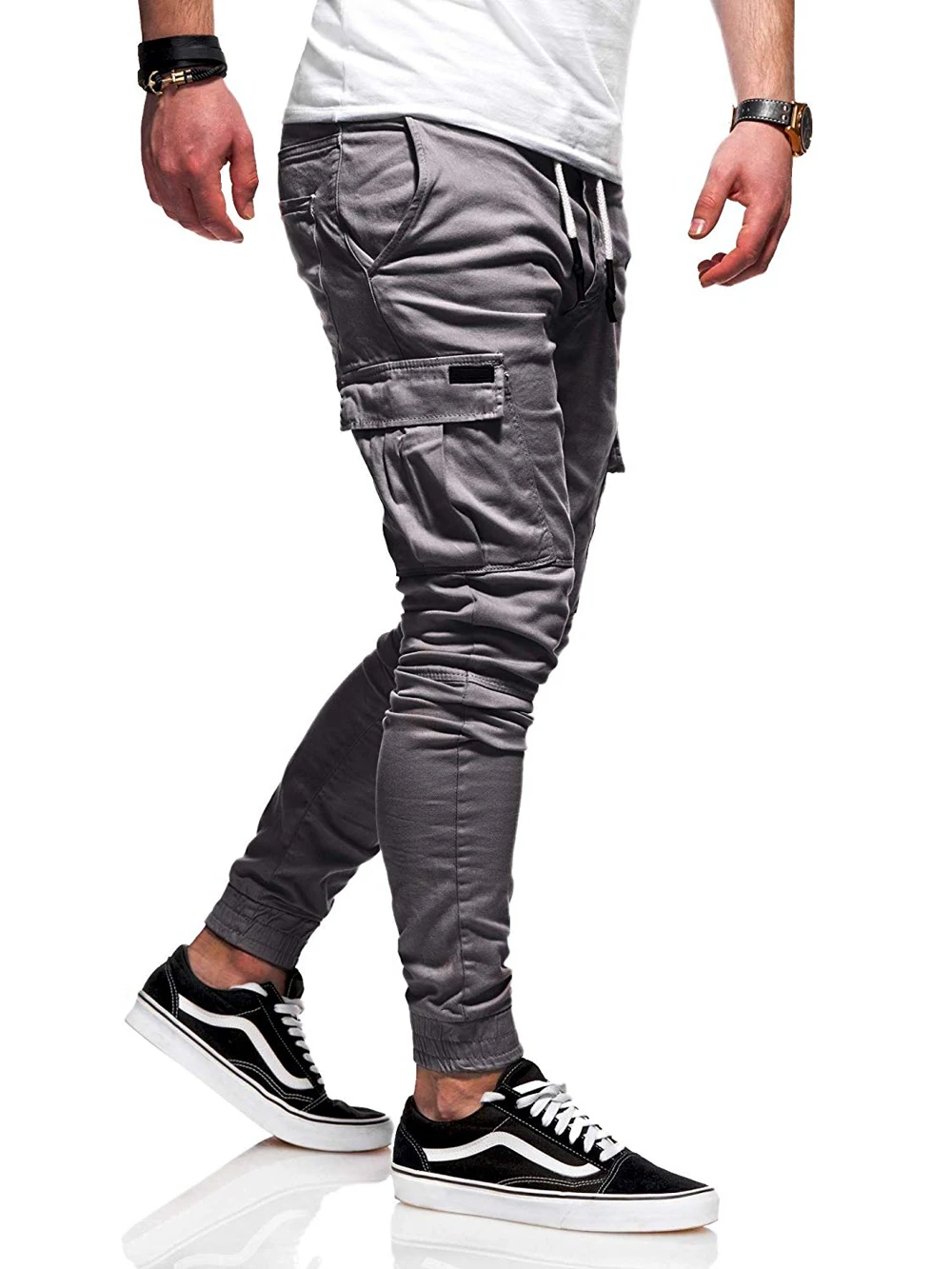 Mada Prekės Krovinių Kelnės Slim Solid Color Multi-Pocket Embellishment vyriškos Laisvalaikio Kelnės vyriškos Kelnės Dizaineris Vyrų Jogger