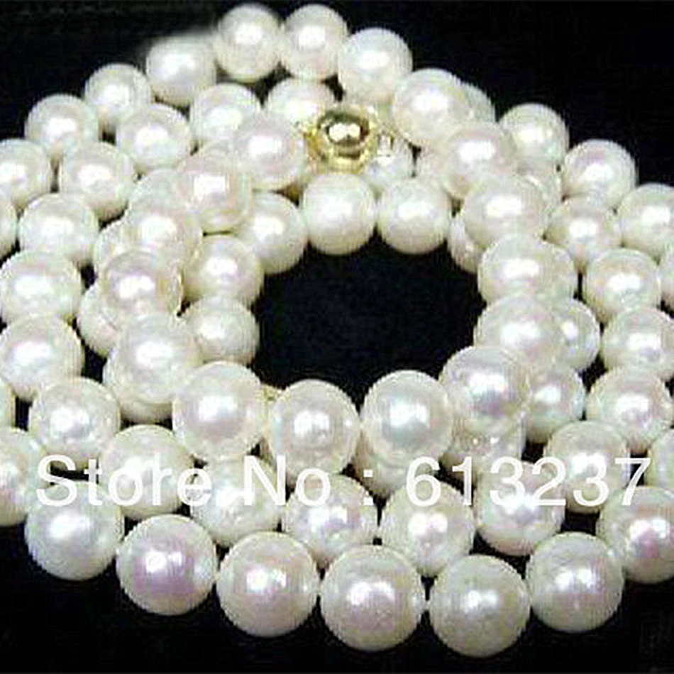 Mados 7-8mm baltas akoya dirbtiniu būdu išaugintų natūralių apvalių perlų karoliukus, 