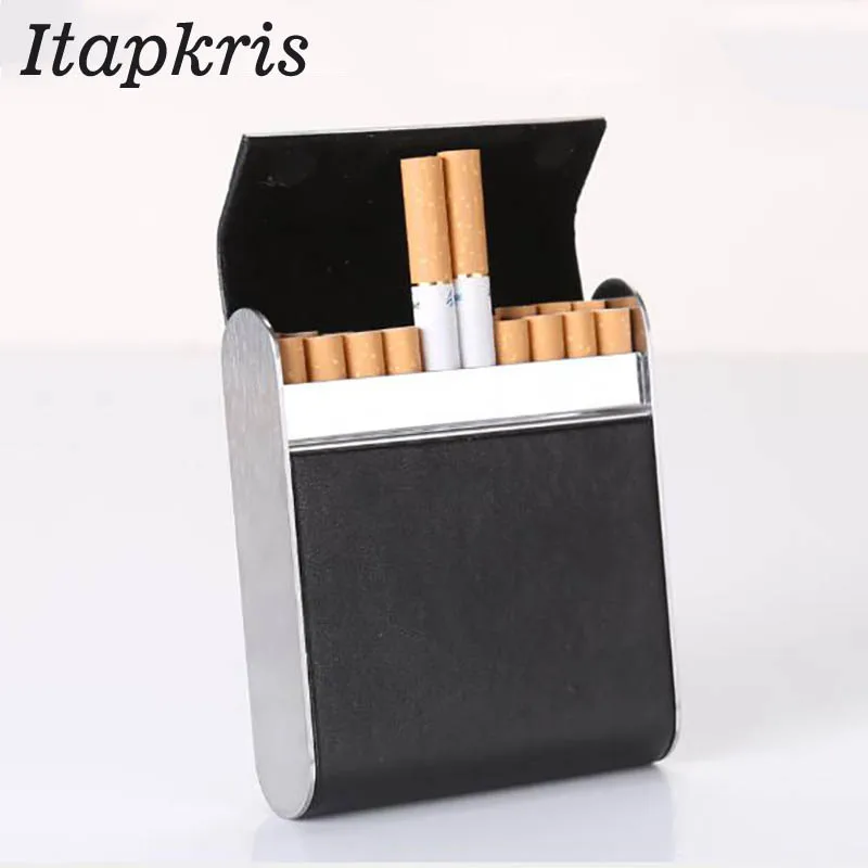 Mados Palaikykite 20 Cigarečių Dėžutė PU Oda Verslo Tabako Turėtojas Metalo Oda Turi Cigarečių Vyrams, Dovanų Dėžutėje