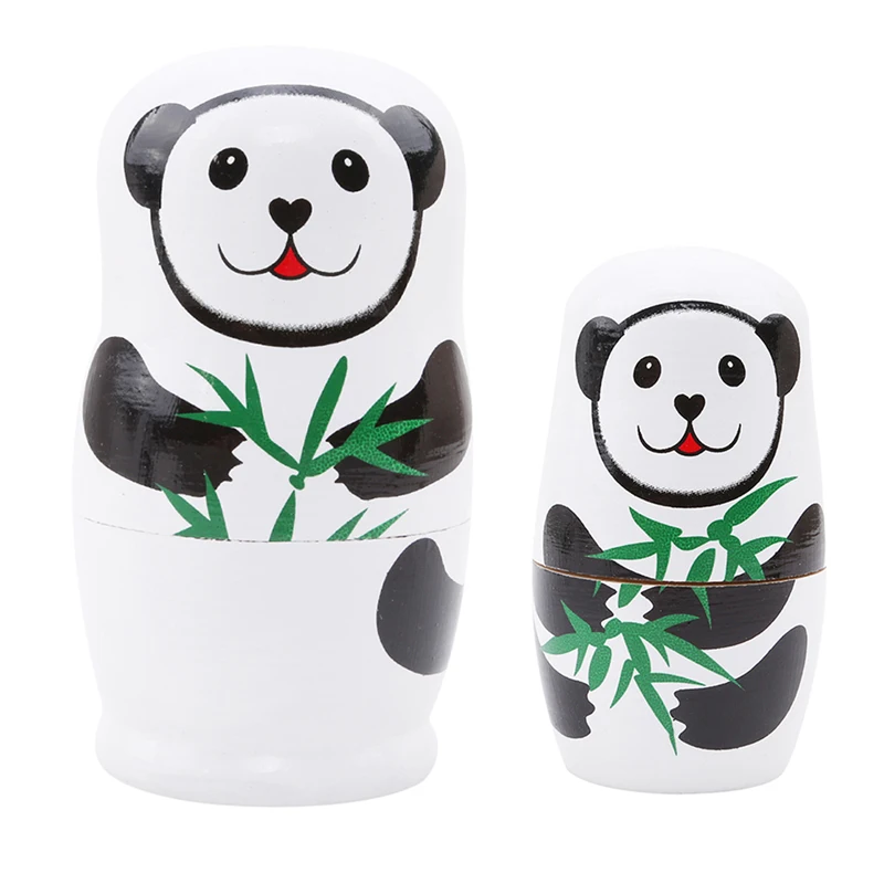 Mediniai Panda Lėlės Lizdus Lėlės Rankų darbo Žaislai, Dovanos Unisex Etninės Panda Formos Žaislai Mergaitėms, Berniukams, Kūdikių dovanų