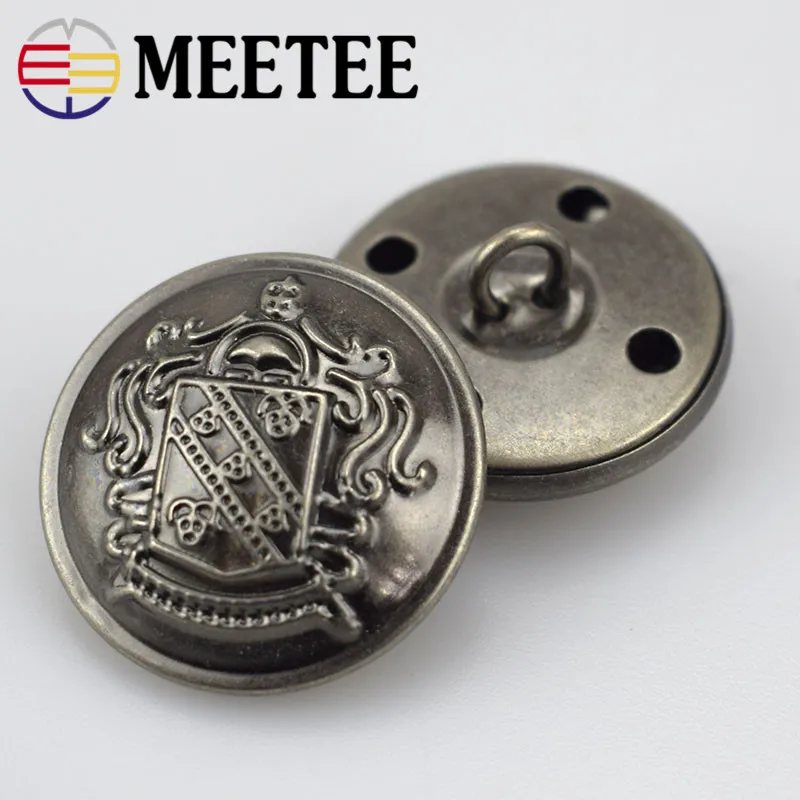 Meetee 10vnt 12-30mm Metaliniai Mygtukai Džinsai Kailio Striukė Vario, Retro Mygtuką 