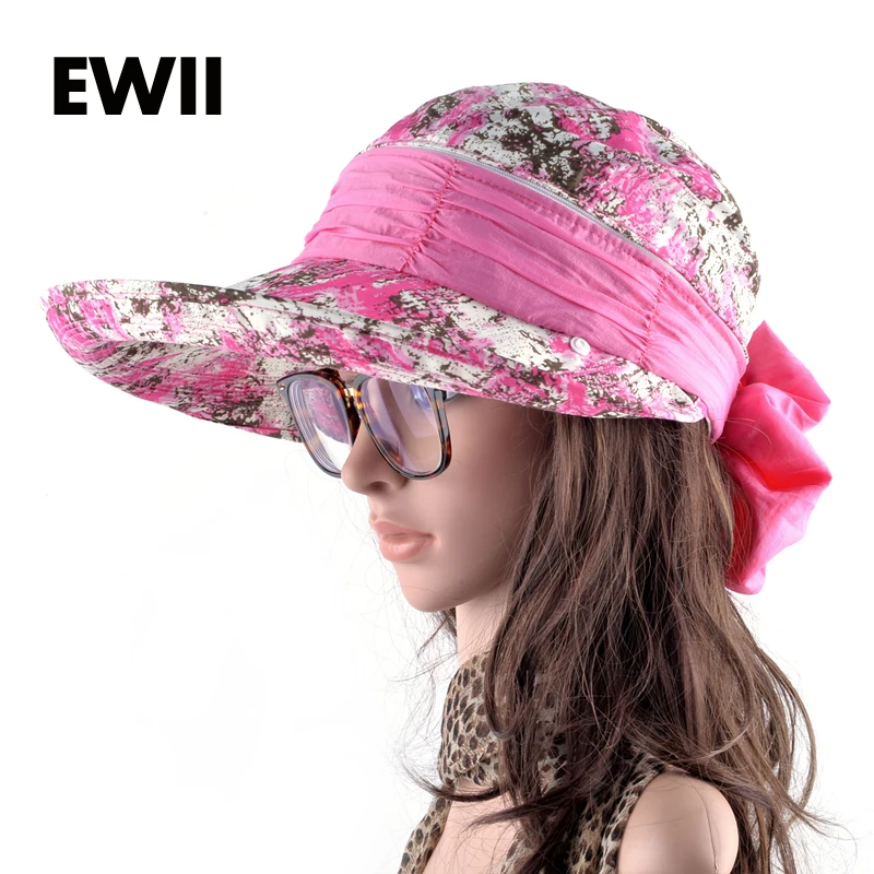 Mergaičių vasaros saulės, skrybėlės moterims lankstymo platus kraštų skydelis bžūp ponios paplūdimio anti-uv kepurės moterims floppy kibiro kepurę chapeu kaulų