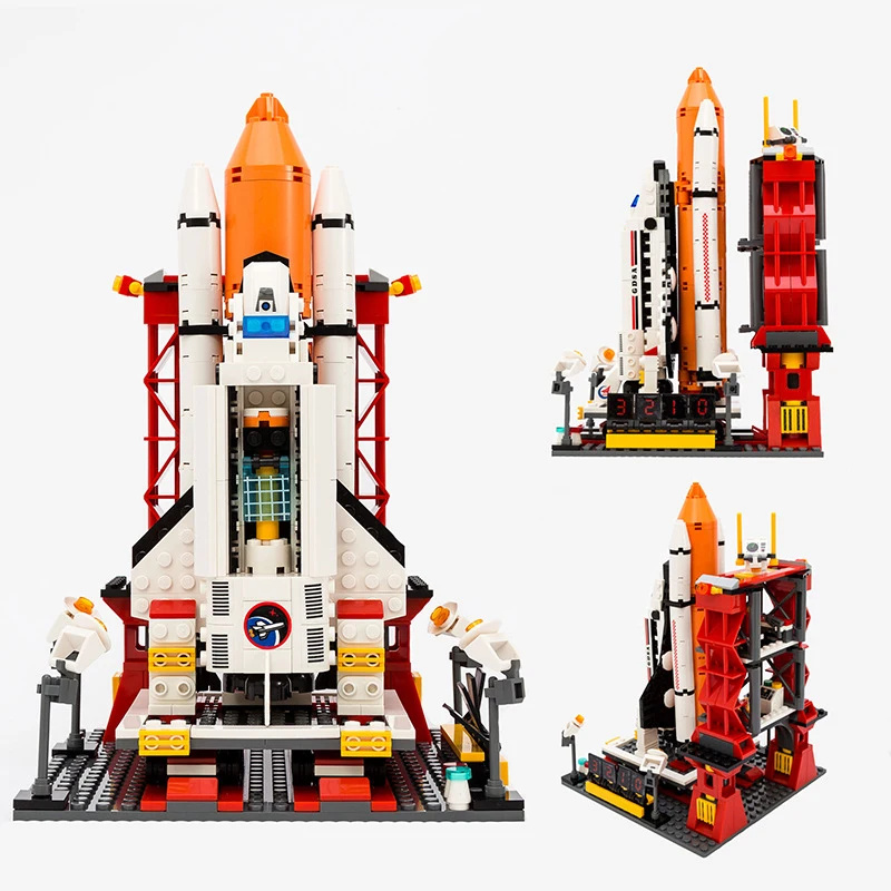 Miestas Kosmodromas Space Shuttle Pradėti Centras 679Pcs Plytos, Statyba akmenys Švietimo Žaislai Vaikams Legoinglys 8815
