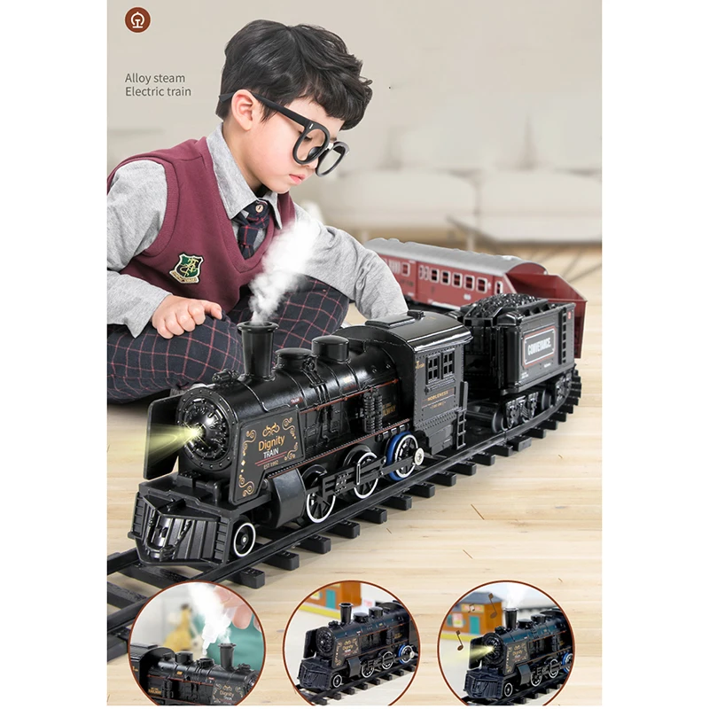 Modeliavimo Garo Traukinio Elektrinio Traukinio Žaislų Rinkinys Lydinio Traukinio Purškimo Kelio 