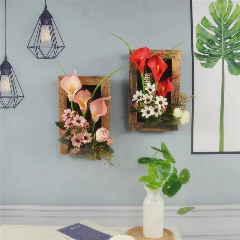 Modeliavimo augalų sienos kabo kūrybos namuose dirbtinis 3D stereoskopinis augalai foto rėmelis pakabukas kambarį dekoro 1 set