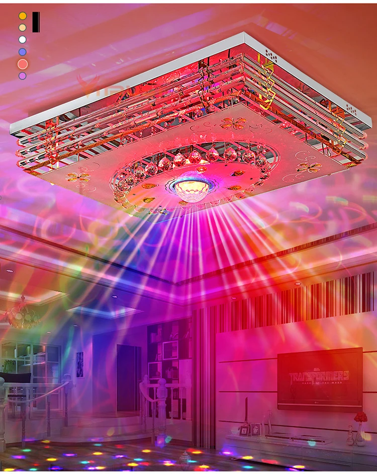 Mordern Kristalų LED Lubų Šviesos Lempos, RGB šviesos srautą galima reguliuoti 220V APP 