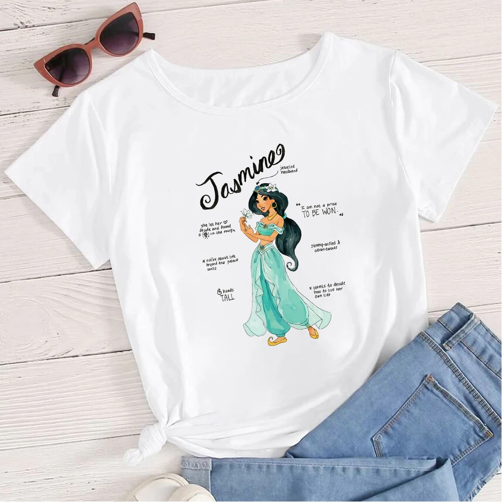 Moterų Mielas Juokingas Harajuku Marškinėliai Paauglių Mergaičių Princesė Jasmine Grafinis Tee Moterims ,Lašas Laivas