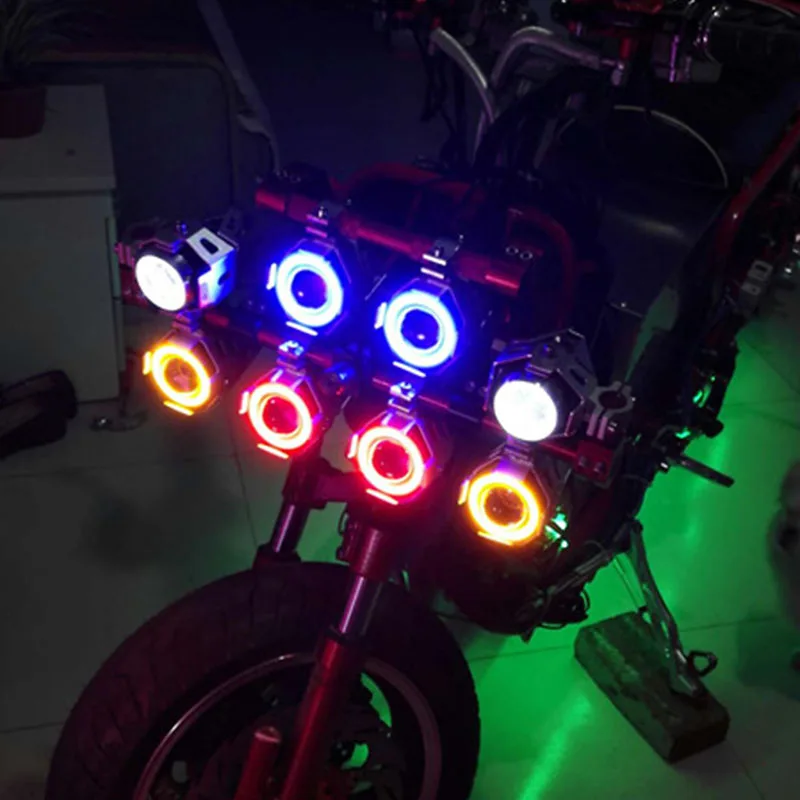Motociklo LED Žibintų Dėmesio 3000LM 125W 12V U7 LED Vairavimo Moto Rūko Angelas Darbo Vietoje Žibintas Motociklą Pagalbinė Lemputė
