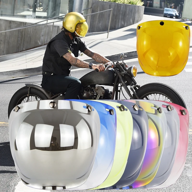 Motocykl Šalmas Burbulas Skydelis prekinis, galinis Stiklo akinius, Pusę Veido Motociklo vairą viziris objektyvas kelių spalvų karšto parduoti BV01