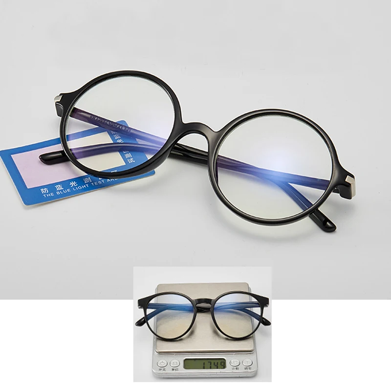 Mėlyna šviesa akinius rėmo kompiuterio akinius Vintage Retro Apvalių Akinių Rėmeliai Moterų Trumparegystė rėmo Vyrų Akinių Rėmeliai