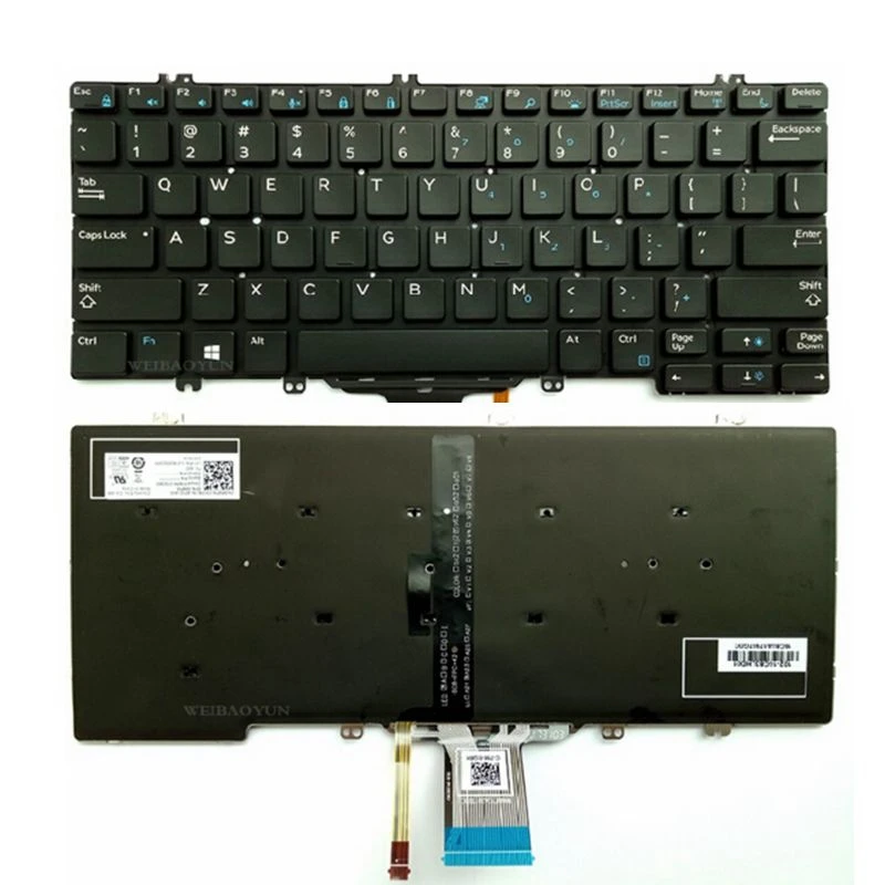 NAUJAS anglų klaviatūra DELL Latitude E5280 5288 5289 7280 7380 E7220 MUMS Nešiojamojo kompiuterio Klaviatūra su Apšvietimu