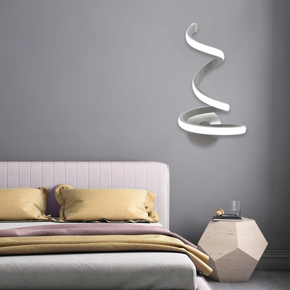 Naktiniai Kambario, Miegamojo Sienų Dekoras Menų Modernios LED Spiralinė Šviesa Šilta/Balta Šviesa Wall Mount Metalo Lempa už Kambarį