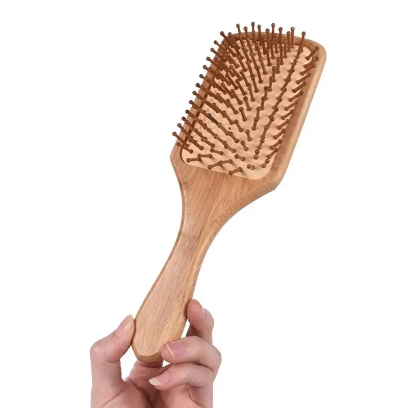 Natūralaus Bambuko Plaukų Šepetys Oro Pagalvės Irklas Plaukų Šepetys Plaukų Iššukavimo Plaukų Šukos Galvos Galvos Masažas Šukos