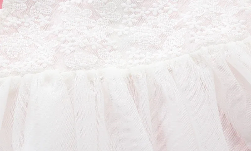 Naujagimis Baby Girl Dress Nėrinių Žiedlapis Vasaros Trumpomis Rankovėmis Šalis Suknelės Princesė Mergaičių Drabužius Balta Suknelė