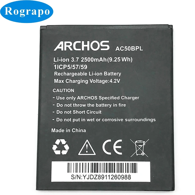 Naujas 2500mAh AC50BPL Bateriją Už ARCHOS 50b Platinum Baterij Mobiliojo Telefono Baterijas