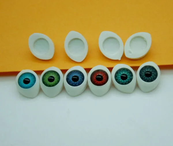 Naujas Atvykimo 60Pcs(30pair) Pusė Ovalo formos Plastikinės Lėlės Akys Mix spalva BJD AKIS 10*14.5 mm Didmeninės