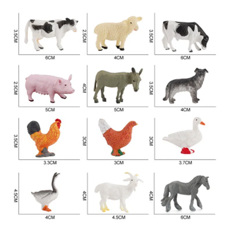 Naujas Modeliu, Plastikiniai Ūkio Gyvūnai Modelis Žaislai, Rinkiniai Gyvūnų Vištos antys žąsys Žaislas Veiksmų Skaičius, Švietimo Žaislas Duomenys