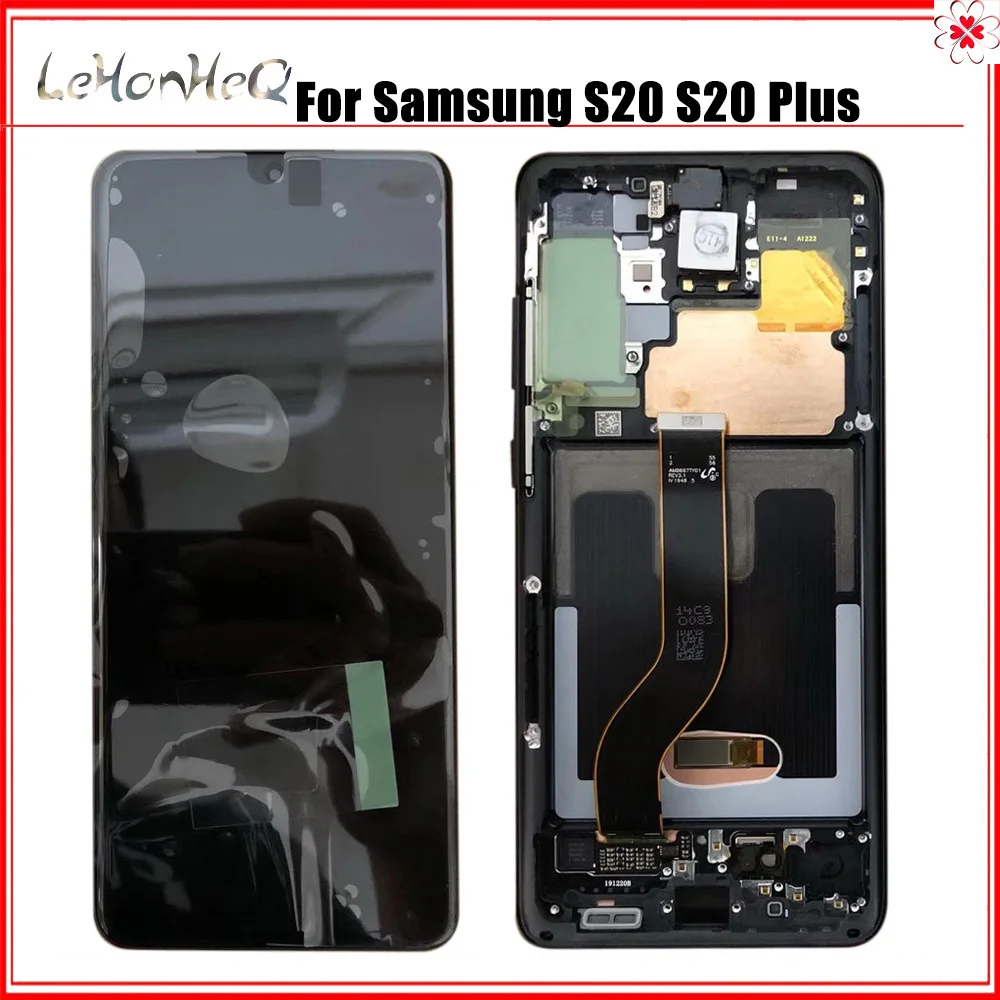 Naujas Originalus Samsung Galaxy S20 Lcd G980 G980F Rėmo LCD Ekranas Jutiklinis Ekranas skaitmeninis keitiklis Samsung s20 plius LCD G985 G985F