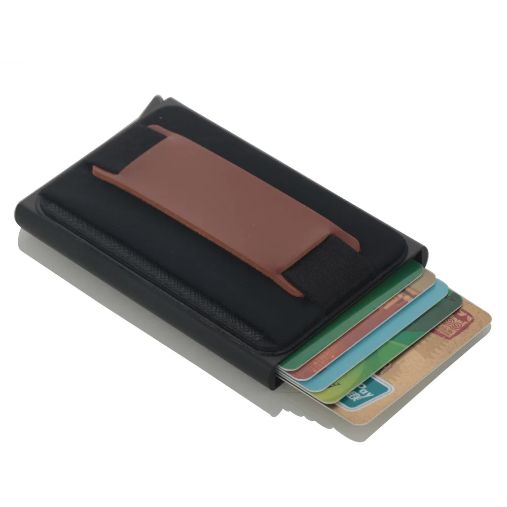Naujas Vyrų Kredito kortelės turėtojas Automatinis kortelės turėtojas Aliuminio Mini Piniginė Kišenėje ID Kortelės RDA Blokavimo piniginės