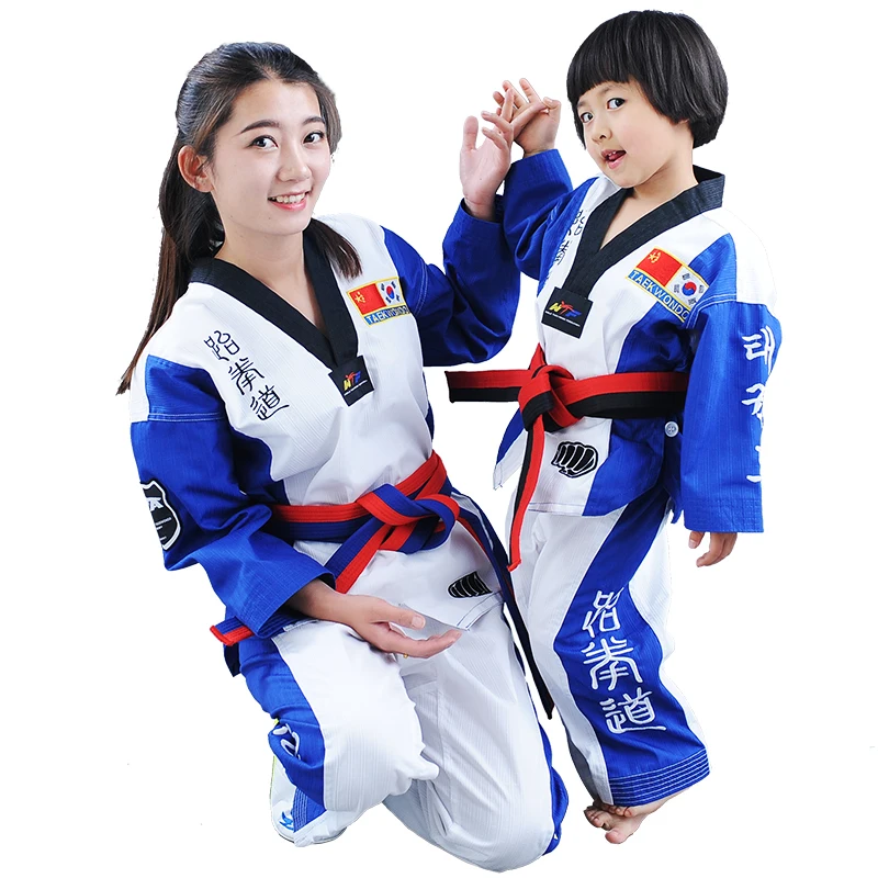 Naujas aukštos kokybės Taekwondo dobok TKD cotten ir bambuko pluošto Vienodas ITF serijos vaikams, Vaikų Taekvondo ilgomis rankovėmis drabužius