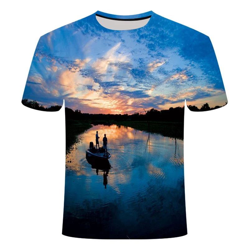 Naujas Žvejybos Marškinėliai Stilius Atsitiktinis Skaitmeninis Žuvų 3D Print T-shirt Vyrai Moterys Marškinėlius Vasaros Trumpas Rankovės O-kaklo Viršūnes&Tees Vaikų