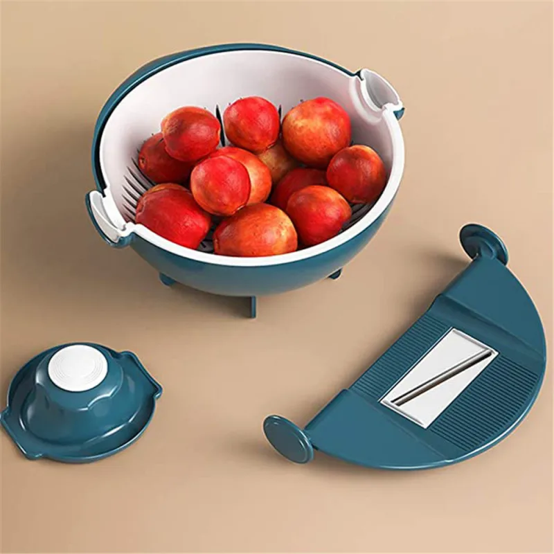 Naujoji 11-in-1 multi-funkcija magic pasukimo daržovių cutter su nutekėjimo krepšelį, didelės talpos daržovių smulkintuvą