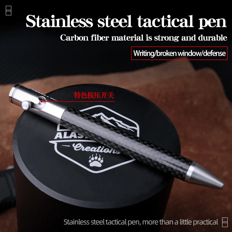 Nerūdijančio plieno taktinis rašiklis, anglies pluošto pen, multi-funkcija neveikia lango rašiklį ir rašyti vieną