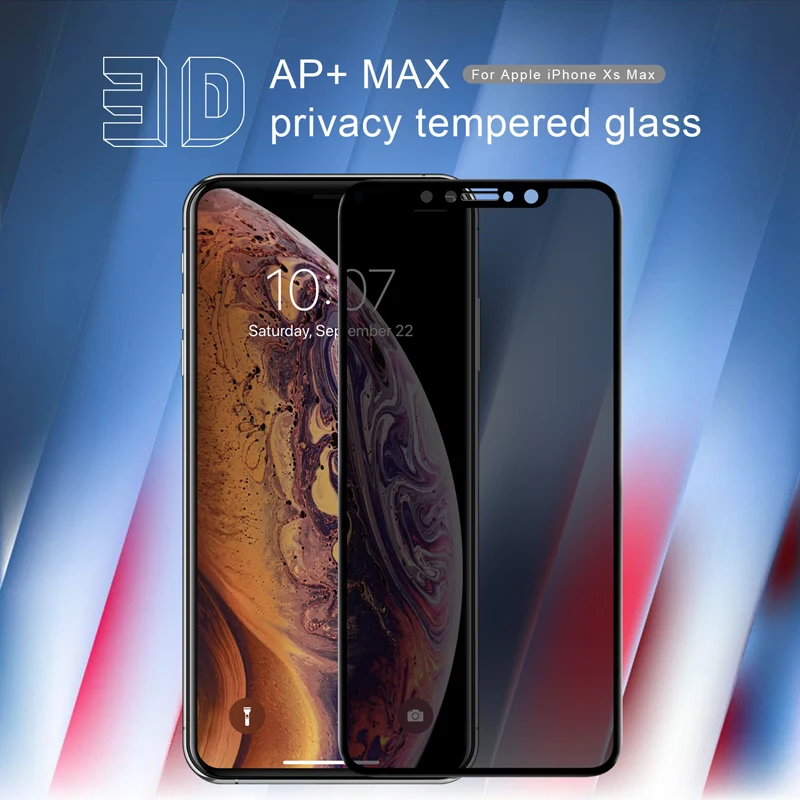 Nillkin Grūdintas Stiklas iPhone XS Max XR AP+Max Stiklo Anti-peeping Visiškai Screen Protector Privatumo Kino Stiklo 