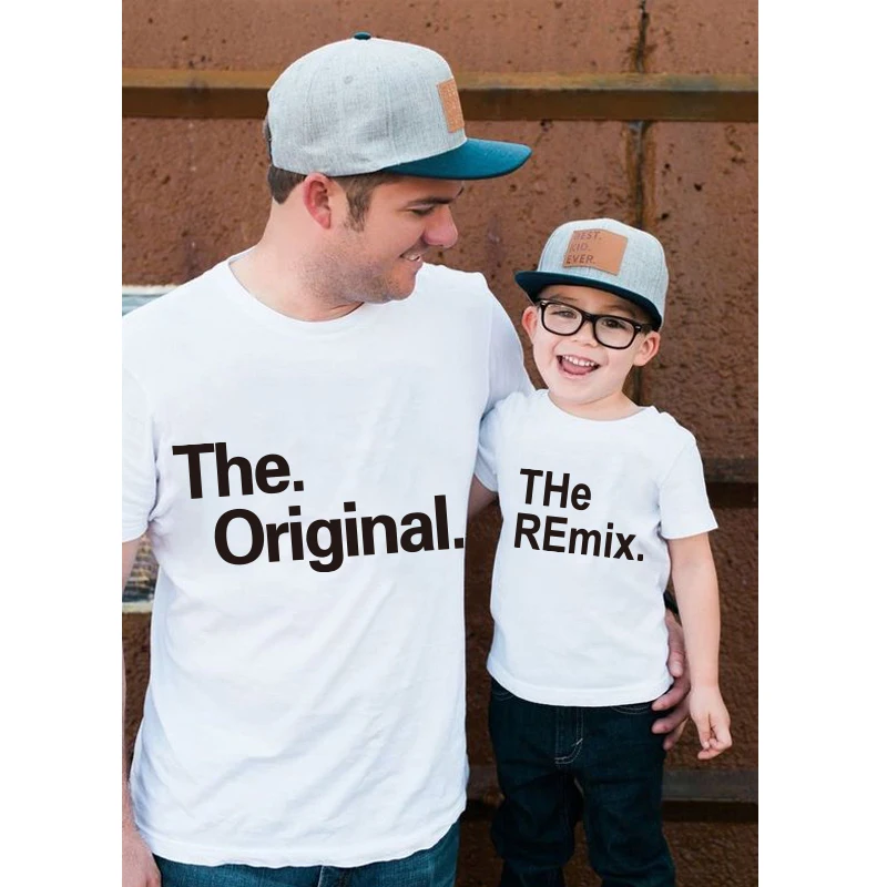 ORIGINALUS ir Remix Medvilnės šeimos derinti drabužius, Komplektai, tėvas, Sūnus Vaikai berniuko, T-Shirt friend Bodysuit Tshirs