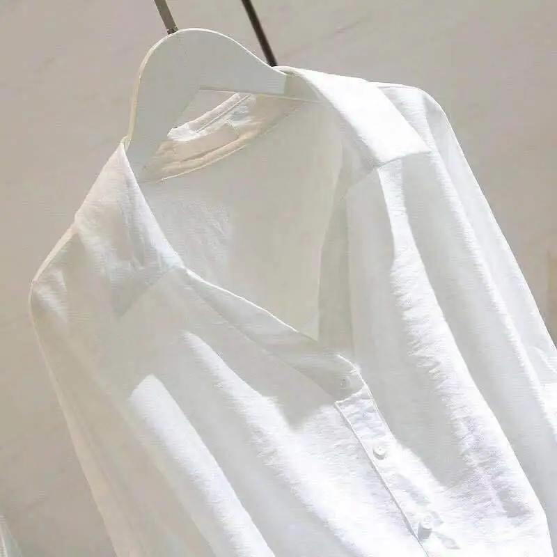 Oversizes 4XL Balti Marškinėliai Moterims 2020 Metų Vasaros Naują Half-Rankovėmis Slim V-Kaklo, Visos Rungtynės Biuro Lady Marškinėliai Outwear Kailis Viršūnės