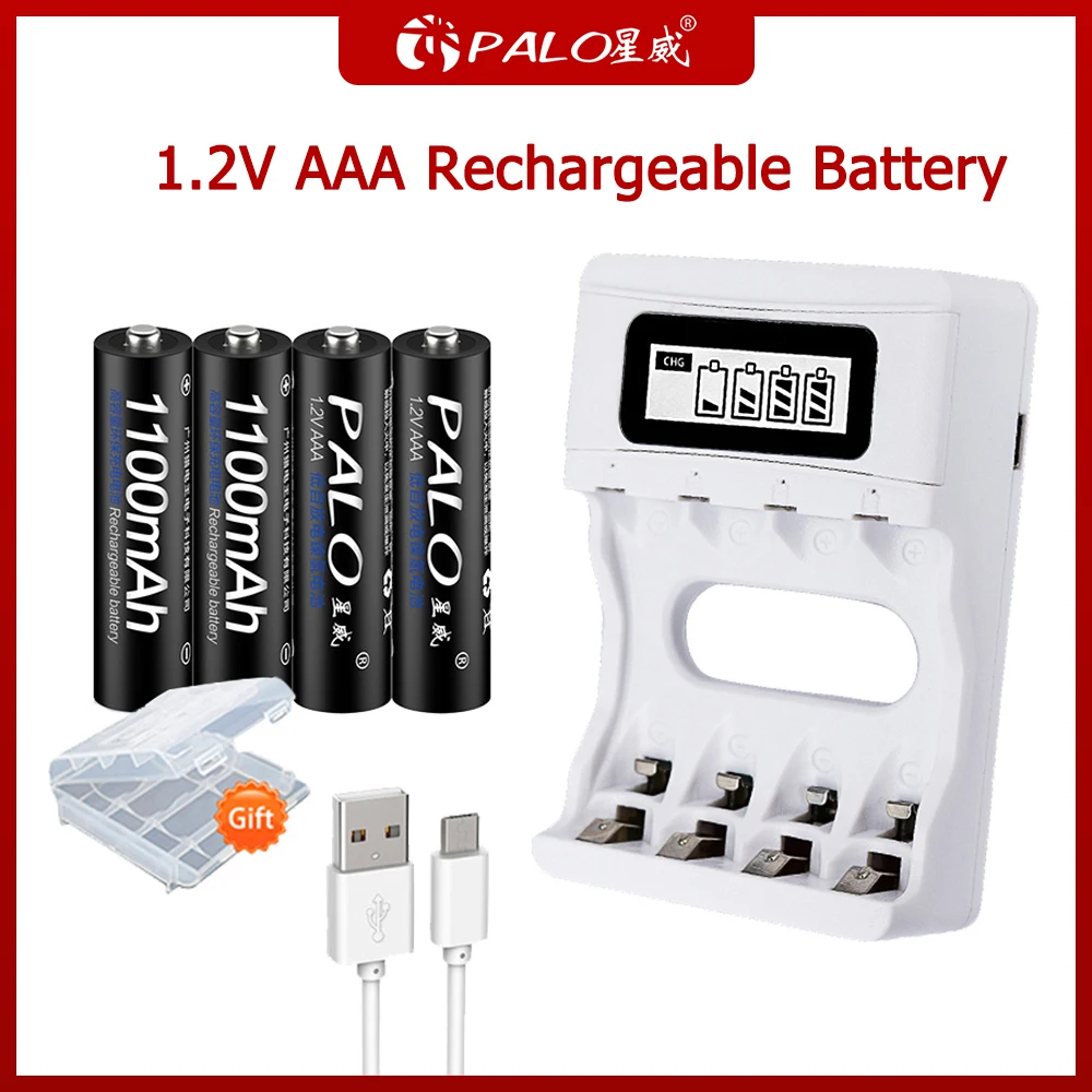 PALO AAA NIMH Įkraunamos Baterijos 1.2 V AAA tipo Įkraunamas Baterijas Nuotolinio Valdymo Elektroniniai žaislai LED šviesos Skustuvas Radijas